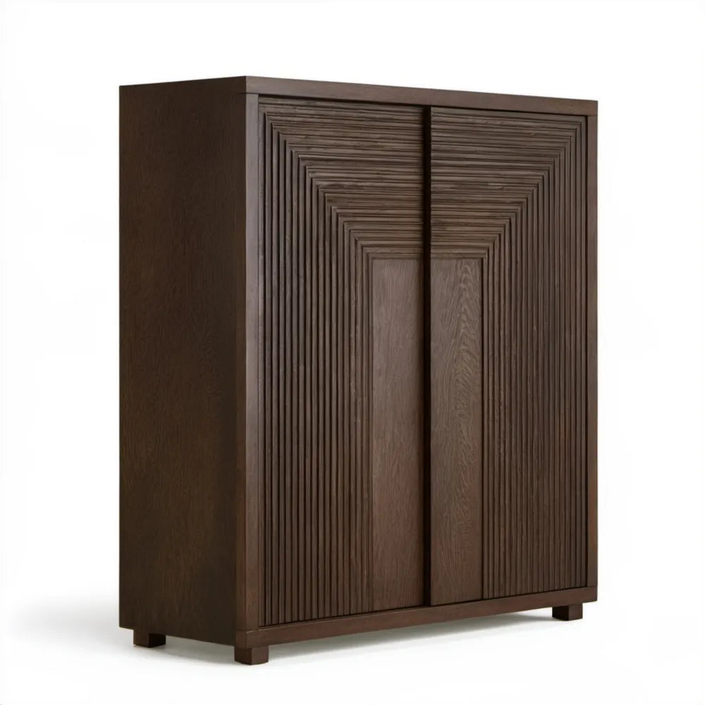 Szafa dwudrzwiowa przesuwna z MDF, ciemny brąz, 120 × 60 × 200 cm
