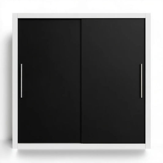 Dwudrzwiowa szafa przesuwna czarno-biała 120 x 60 x 200 cm